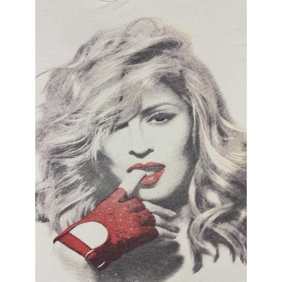 Vintage Y2K Madonna MDNA Tour 2012 White Pop Music Concert Faded White XL Rare - Picture 4 of 16
